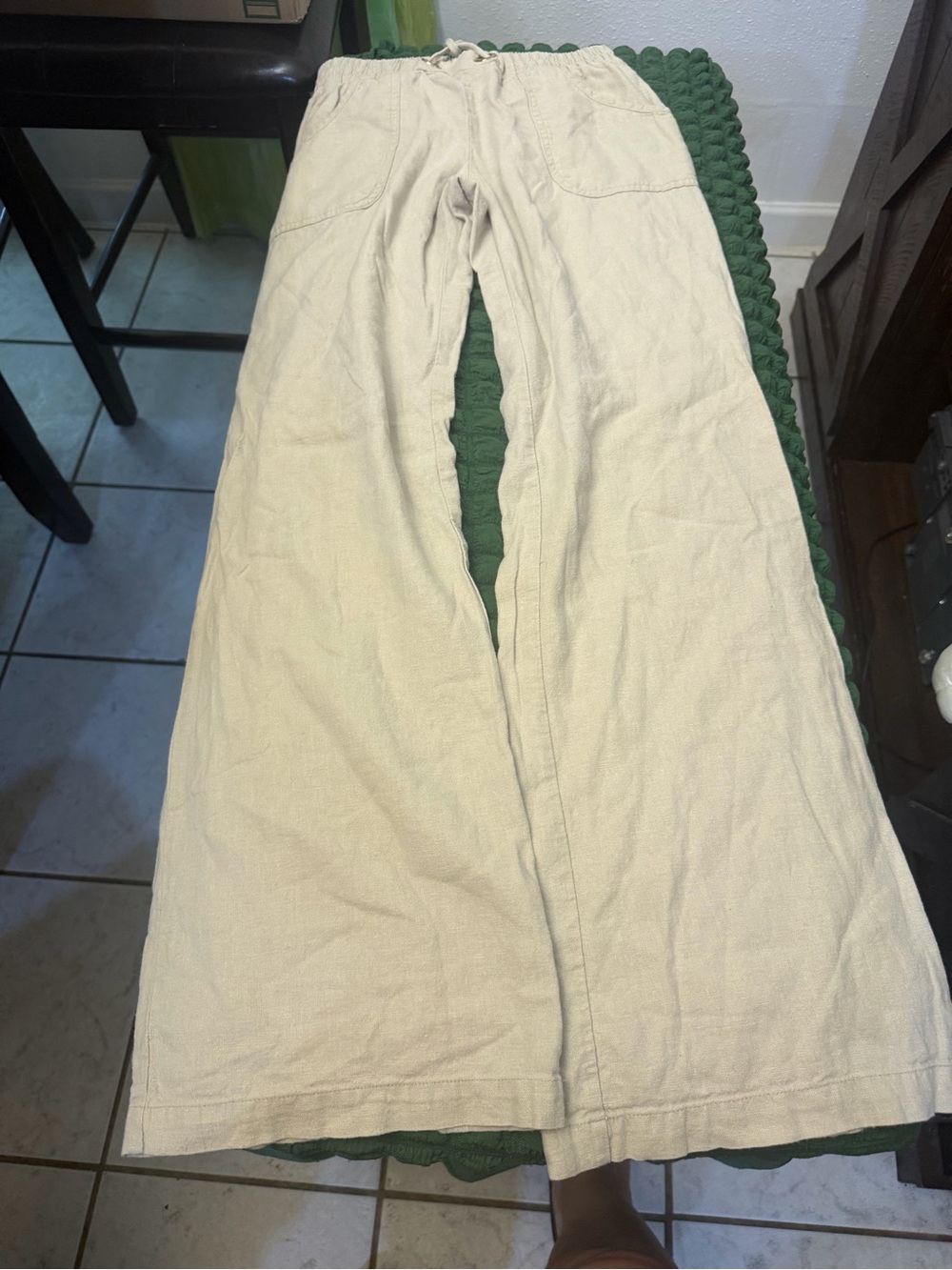I.N. San Francisco Wide Leg Drawstring Pants - Cream